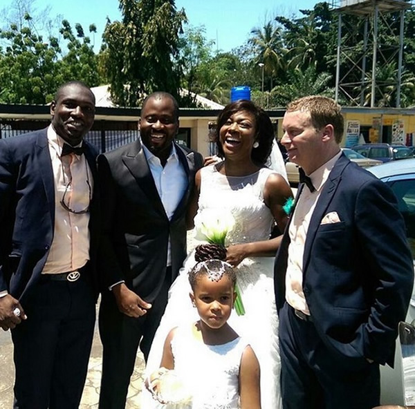 Susan Peters with her husband, Desmond Elliot and others  