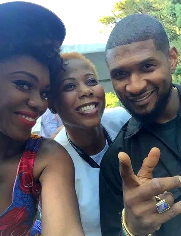 Becca was also spotted with American Singer Usher Raymond  