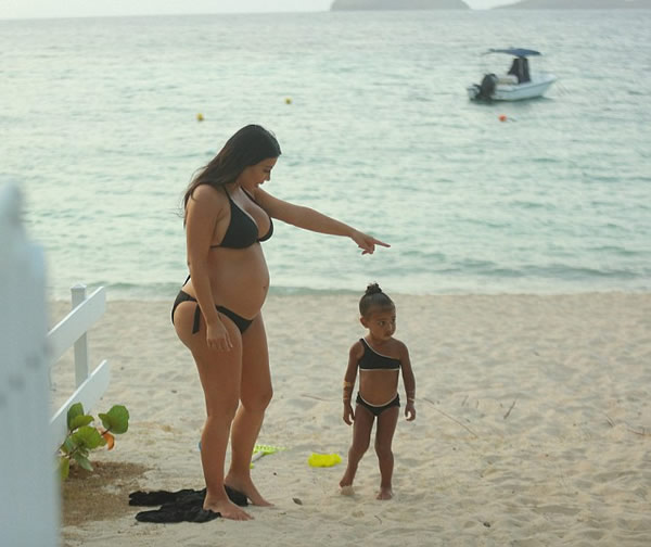 Kim Kardashian and daughter