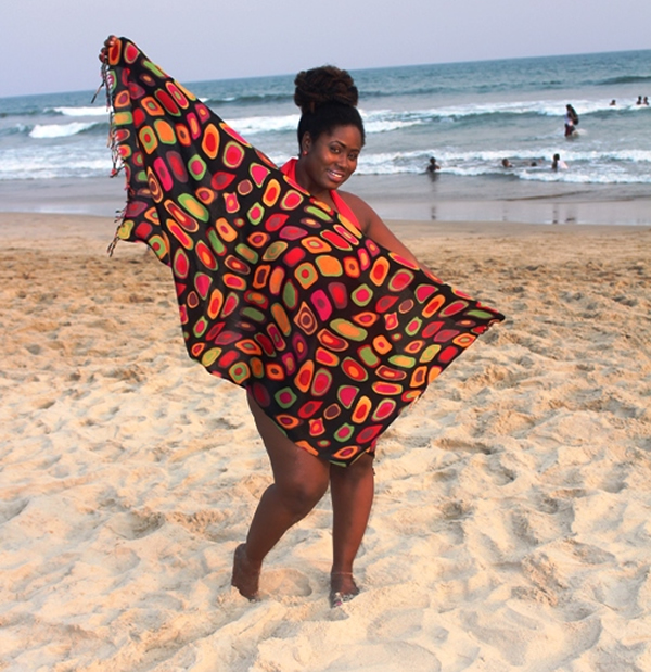 Lydia Forson at the beach 