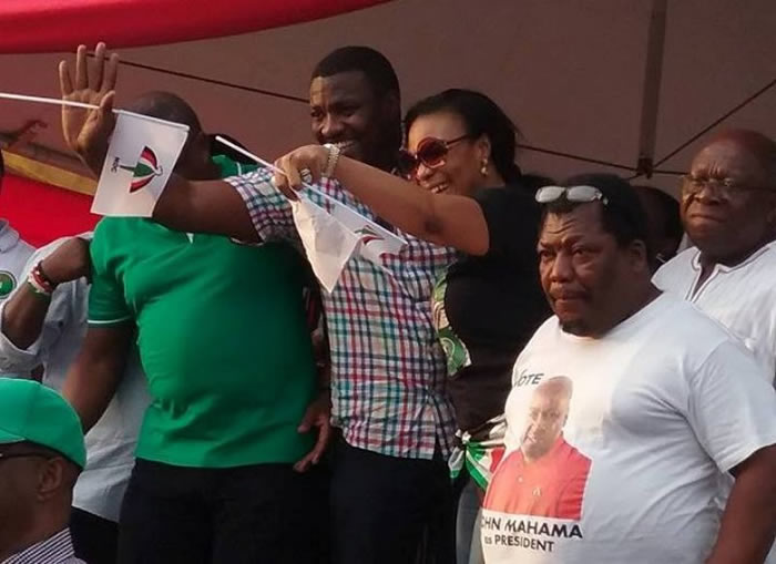 Dumelo, Selaasie Ibrahim and Papa Nii at the rally 